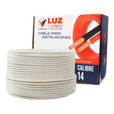 Cable Eléctrico Calibre 14 Thw Cca Blanco, Caja Con 50m, Marca Luz En Linea, Modelo Lel-pro14-50b
