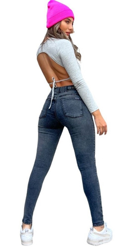 Pantalon Jeggings Calzas De Jean Sin Boton Mujer Premium Ldv