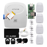 Kit Alarme Monitorado App Celular Active 20 + 4 Sensores Jfl