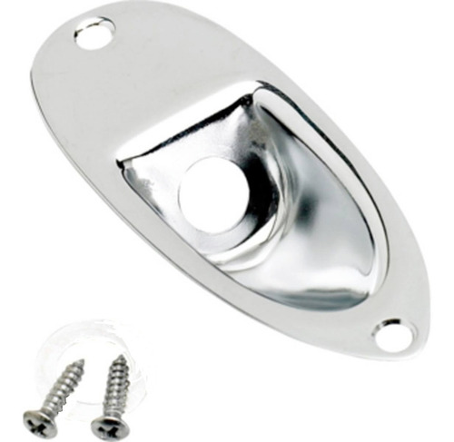 Jack  Plate Cromado  Soporte Para Jack  Stratocaster