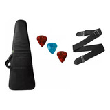 Kit Bag Case Luxo Leve Estofado Para Guitarra + Brindes