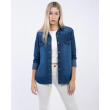 Camisa Jean Mujer Manga Larga Vestir Casual Importada Canchera Talles