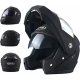 Casco De Moto Totalmente Plegable Con Doble Visera Mate