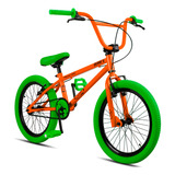 Bicicleta Pro-x Color Aro 20 Pneu Colorido Aro Aero Bmx Cor Laranja Neon Pneu Verde Tamanho Do Quadro S