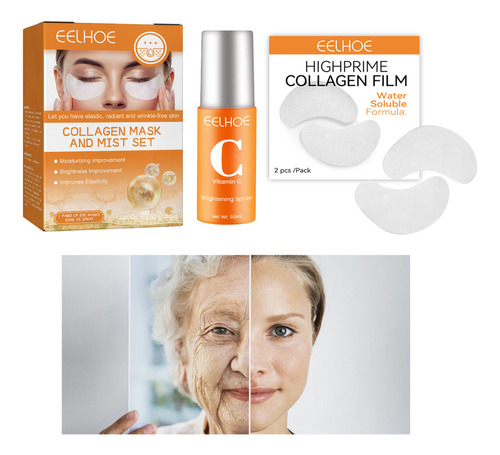 Combinación De Mascarillas Para Ojos Collagen Mist, Hidratan