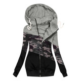 Chaqueta A Coat Para Mujer, Casual, Con Estampado De Camufla