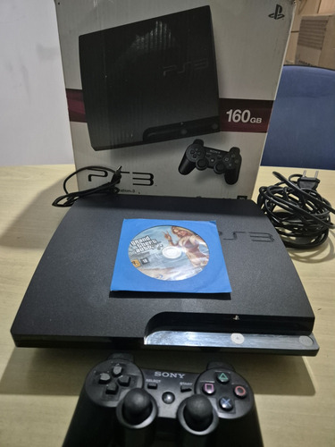 Playstation 3 Slim 320gb Na Caixa + Gta 5
