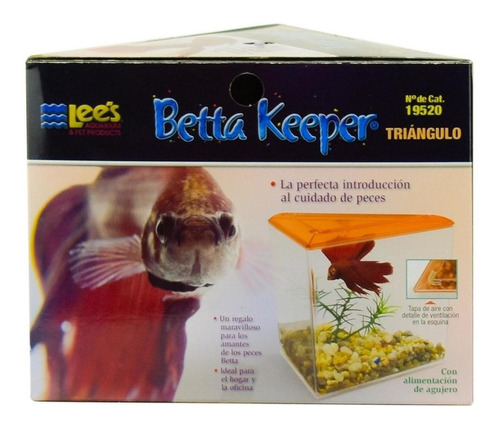 Betera Triangular Tapa Chica Para Peces Betta Transportadora