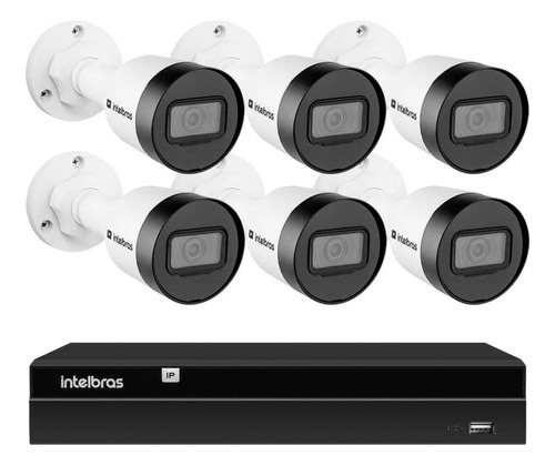 6 Câmeras Ip Vlp 1230b Ip67 Intelbras, Gravador Nvd Nvr 1408