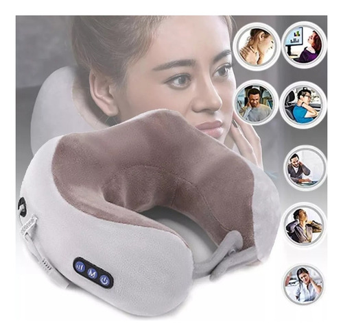 Masajeador Almohada Eléctrico Cuello Cervical Recargable