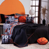 Kit Cama Colcha Basquete Dupla Face C/ Almofadas Casal 7 Pçs