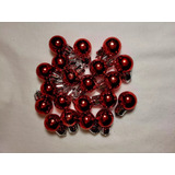 20 Mini Esferas Navideñas 1.5cm Rojo
