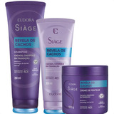  Kit Siage Revela Cachos Shampoo+condicionador+creme Pentear