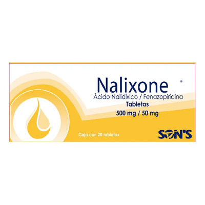Nalixone Ácido Nalidíxico, Fenazopiridina 500 Mg \u002F 50 Mg Caja con 20 Tabletas | MercadoLibre