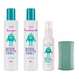 Kit Piolho Shampoo + Cond + Spray Abelha Rainha Grátis Pente