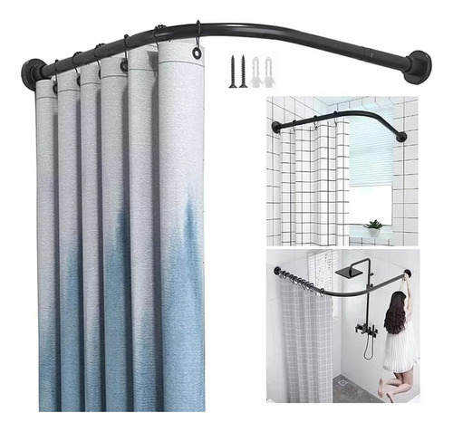 Tubo Cortinero Para Baño En Escuadra Barra De Ducha 70-90cm