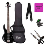 Baixo 5 Cordas Ativo Cort Action Bass V Plus Bk + Acessórios