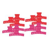 Broches Separamechas Pelo Peluquería Plásticos X 12 Color Rojo