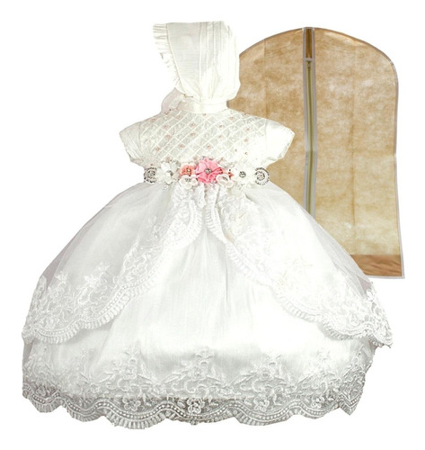 Vestido De Bautizo Para Niña Cecy- El Sueño De Las Niñas