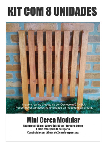 8 Un Cerca Jardim Horta Decoração Modular Reforçada 50x65cm