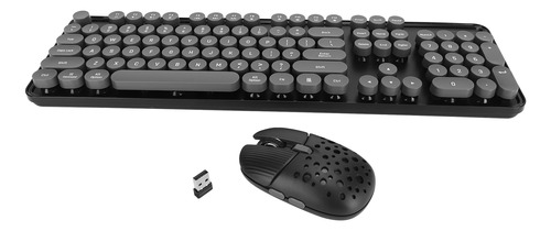 Set De Teclado Y Mouse Inalámbricos 2.4g Estilo Retro