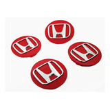 Centros Tapas De Llantas Kit X4 Honda Civic Crv Accord Si Color Negro Rojo  Logo Tapa De Llanta H Roja Exs Lx Accord Crv