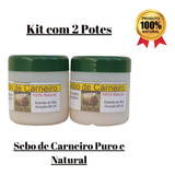 Kit 2 Potes Sebo De Carneiro Puro E 100% Natural 60g