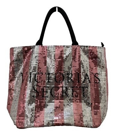 Bolso Tote Bag Marca Victoria ´s Secret C/ Lentejuelas Rosa