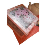 En Stock Caja De Te X 4 Divisiones Con Azulejo Y Flores