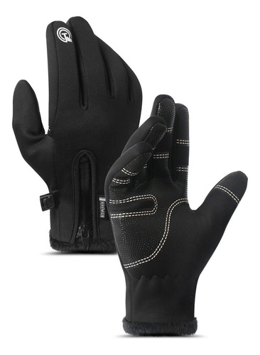 Guantes Cuero Térmicos Impermeables Touch Para Moto/bici