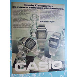 Propaganda Antiga Manchete. Casio Casiotron Computer Relógio