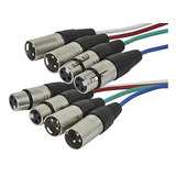 Cable Para Micrófono: Monoprice 4 Canales Xlr Macho A Xlr He