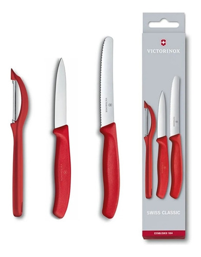 Set De Cuchillos Mondadores Swiss Classic Con Pelador, 3 Piezas