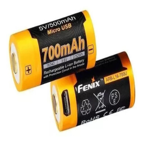 Bateria Recargable Usb Fenix 16340 Arb L16 700 3.6v