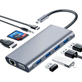 Hub Usb Tipo C Hdmi Macbook Pro 4k Micro Sd Mac 10 En 1 Adap