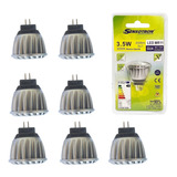 Kit 7 Lâmpadas Led 3.5w Mr11 Luz 3000k Minidicroica 12v