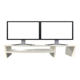 Suporte Para 2 Monitor E Telas Escritório Mdf 90cm Branco T