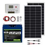 Kit Solar 200w 12v Con Batería De Litio Lifepo4 20ah