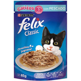 Snack Gato Sobre Purina Felix Gatito Pescado En Salsa 85g Np