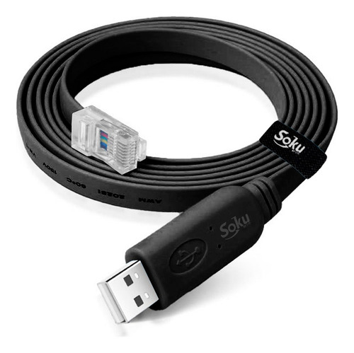 Cable Adaptador Soku Pc-v58c8ei8 Consola Usb A Rs232 Rj45 Para Enrutador Cisc Color Negro