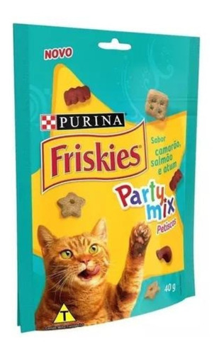 Friskies Petiscos Para Gatos Party Mix Sabor Camarão 40g