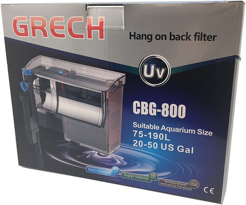 Grech Cbg-800 5w Uv Esterilizador Hang-on Filtro Trasero, 20
