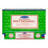 Sahumerios Satya Nag Champa - 12 Unidades Fragancia Spicy Patchouli