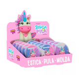 Gelelé Brinquedo Massinha Stiica E Pula Unicórnio C/ 15 20g