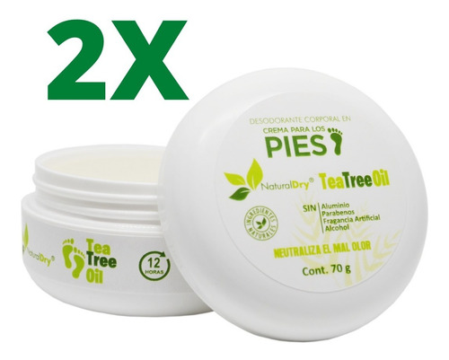 Paquete 2 Desodorantes Para Pies - 100% Naturales -sin Talco