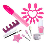 Set Juguete Uñas Postizas Drill Niñas Salon Belleza Diy