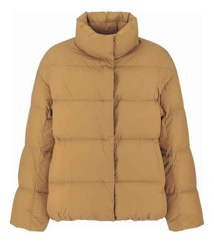 Campera Uniqlo De Pluma Ocre Talla Xl O L Amplio Oversize.