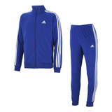 Conjunto adidas Tricot Basic 3 Tiras Hombre En Azul | Dexter