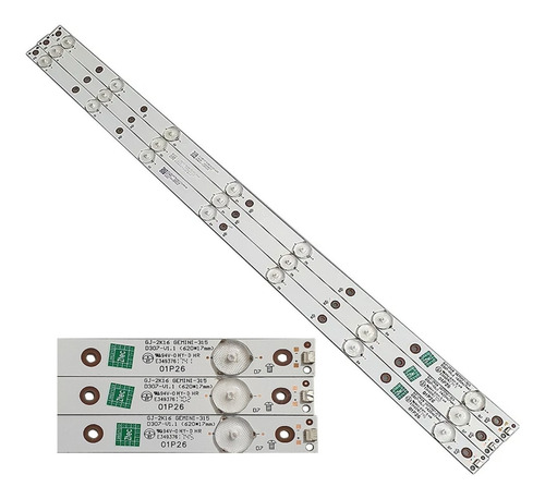 3 Tiras Con 7 Leds ( 3v ) LG 32lj550b 32lj550 gemini-315