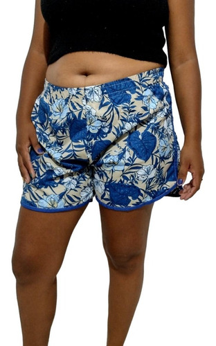 Short Feminino Bermuda Plus Size De Elástico Moda Praia